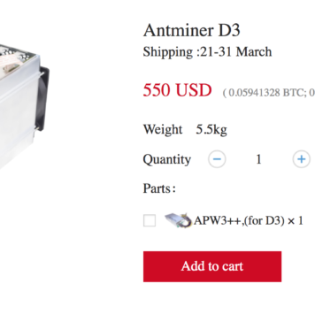 Antminer D3 17GH Bitmain